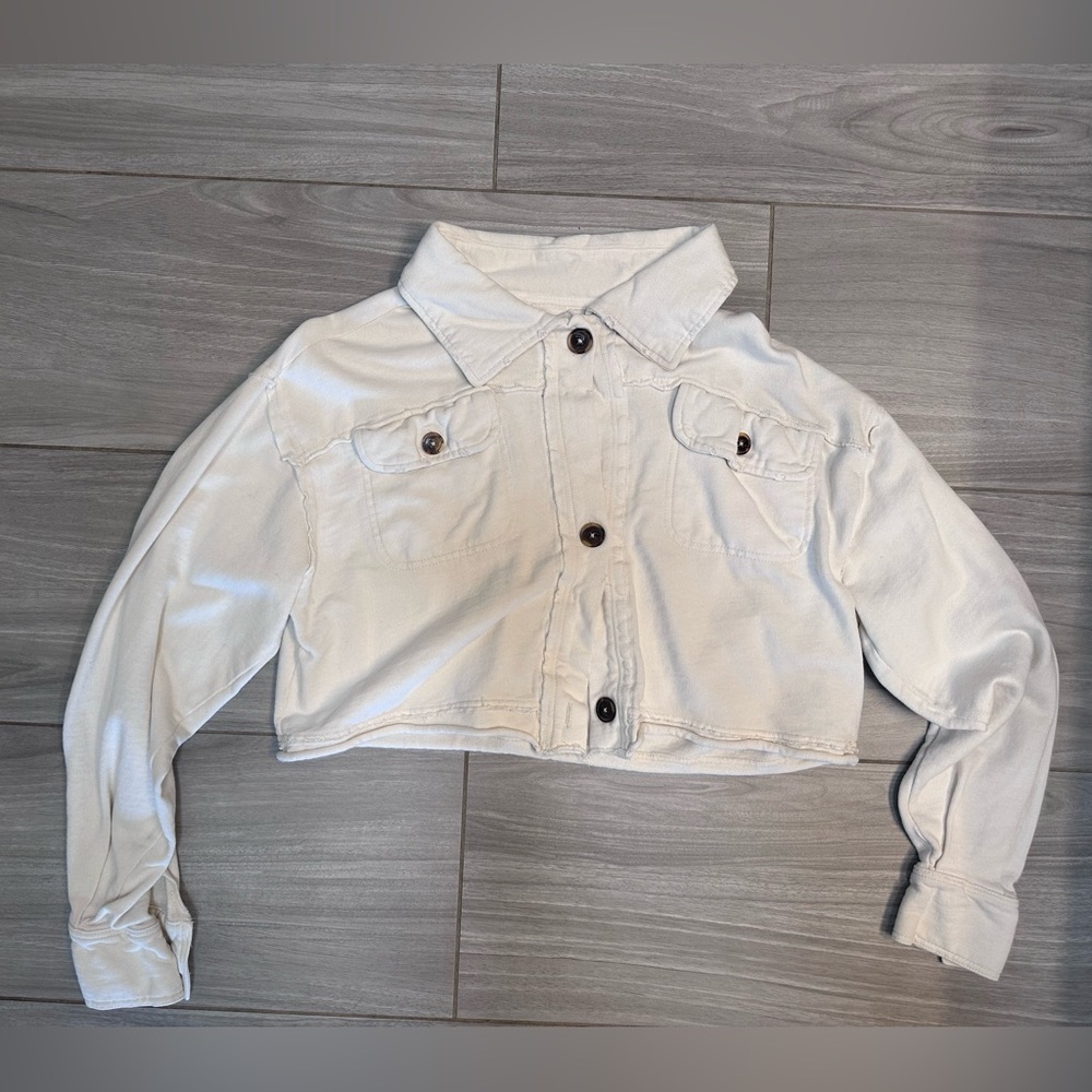Free People Button-Up Crop